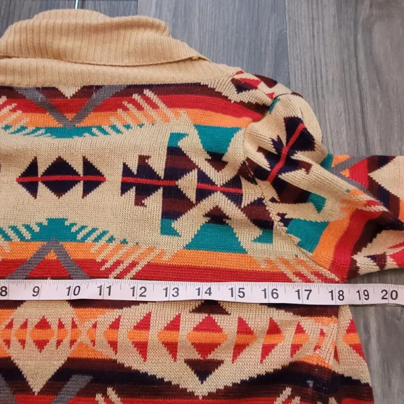 Blu Pepper Womens Cardigan Sweater S Multicolor Geometric Aztec Long Sleeves - Picture 5 of 7